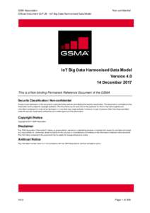 GSM Association Official Document CLP.26 - IoT Big Data Harmonised Data Model Non-confidential  IoT Big Data Harmonised Data Model