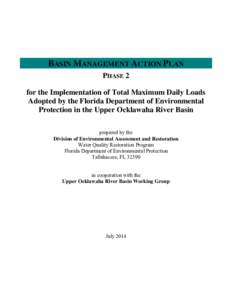 Upper Ocklawaha River Basin Management Action Plan