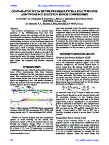 THPB03  Proceedings of FEL2010, Malmö, Sweden COMPARATIVE STUDY OF THE FERMI@ELETTRA LINAC WITH ONE AND TWO-STAGE ELECTRON BUNCH COMPRESSION