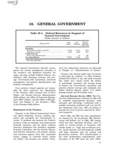 18.  GENERAL GOVERNMENT Table 18–1.