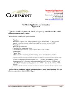 Claremont Fire Department Captain Cullen S. Downing 100 Broad Street Claremont, New Hampshire[removed]Ph: ([removed]Fax: ([removed]