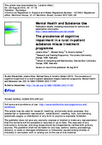 This article was downloaded by: [Julaine Allan] On: 08 August 2012, At: 17:18 Publisher: Routledge Informa Ltd Registered in England and Wales Registered Number: [removed]Registered office: Mortimer House, 37-41 Mortimer 