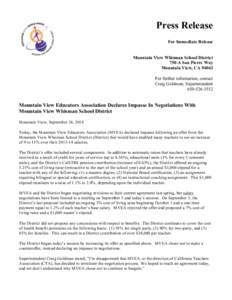 Microsoft Word - Press Release re MVEA Impasse 24Sep2014.doc