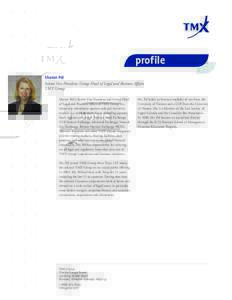 TMX Group Senior Management Biography - Sharon Pel, Senior Vice President, Group Head of Legal and Business Affairs