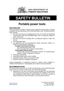 Electrical wiring / Electric power / Occupational safety and health / AC power plugs and sockets / Electrical connector / Impact wrench / Extra-low voltage / Tool / Electric shock / Electromagnetism / Electrical engineering / Electrical safety