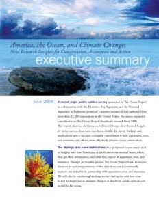 America, the Ocean, and Climate Change:  New Research Insights for Conservation, Awareness and Action executive summary