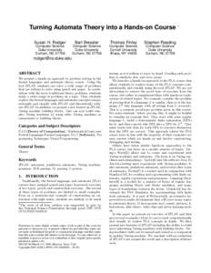 Automata theory / Turing machine / Computer science / Formal languages / Deterministic finite automaton / Finite-state machine / Unrestricted grammar / Nondeterministic finite automaton / Pushdown automaton / Theory of computation / Models of computation / Theoretical computer science