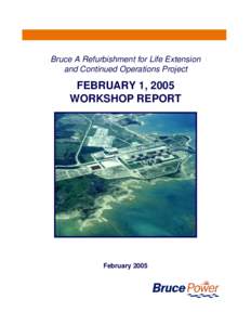 Bruce A Refurbishment for Life Extension and Continued Operations Project FEBRUARY 1, 2005 WORKSHOP REPORT