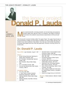 the legacy project – Donald P. lauda  the legacy project Donald P. Lauda By