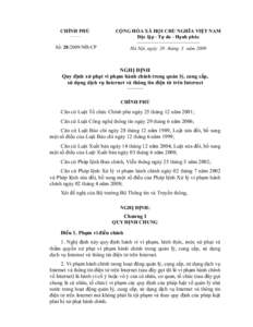 CHÍNH PHỦ _______ CỘNG HÒA XÃ HỘI CHỦ NGHĨA VIỆT NAM Độc lập - Tự do - Hạnh phúc ______________________________________