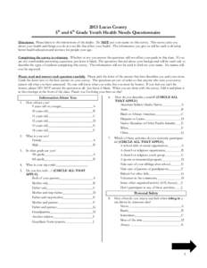 Youth Health Needs Questionnaire