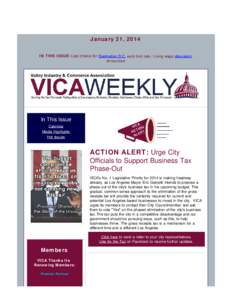 VICA WEEKLY: Take Action on Phasing Out Business Tax