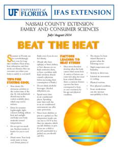 IFAS EXTENSION Nassau County Extension Family and Consumer Sciences July/August[removed]beat the heat