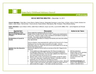 STATE EARLY CHILDHOOD ADVISORY COUNCIL