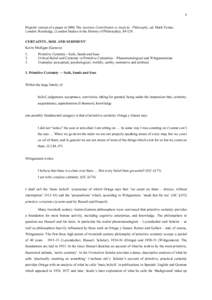 1  Preprint version of a paper in 2006 The Austrian Contribution to Analytic Philosophy, ed. Mark Textor, London: Routledge, (London Studies in the History of Philosophy), [removed]CERTAINTY, SOIL AND SEDIMENTi Kevin Mull