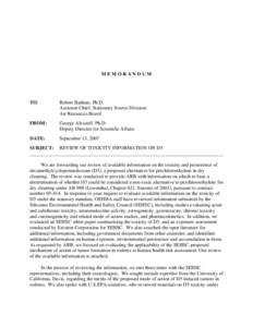 Bioconcentration factor / Particle / Environment / Earth / Siloxane / D5 / California Office of Environmental Health Hazard Assessment