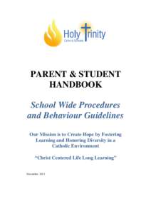 [removed]Holy Trinity Parent - Student Handbook