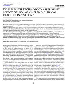 International Journal of Technology Assessment in Health Care, 30:), Page 1 of 8.  c Cambridge University Press 2014 Assessments