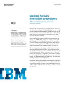 IBM Communications Point of View Essay Growth Markets  Building Africa’s