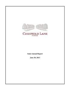 Semi-Annual Report June 30, 2013 Cheswold Lane International High Dividend Fund - Semi-Annual Report - June 30, 2013  Cheswold Lane International High Dividend Fund