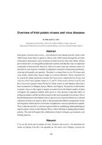 Plant virology in sub-Saharan Africa  Overview of Irish potato viruses and virus diseases
