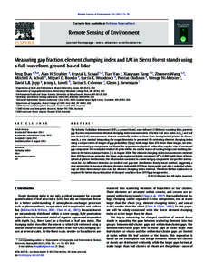 Measuring gap fraction, element clumping index and LAI in Sierra Forest stands using a full-waveform ground-based lidar