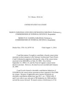 T.C. Memo[removed]UNITED STATES TAX COURT MARCO ZARLENGO AND LINDA MCMAHON-ZARLENGO, Petitioners v. COMMISSIONER OF INTERNAL REVENUE, Respondent