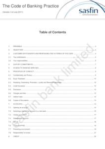 The Code of Banking Practice (Version 3 of JulyTable of Contents  1.