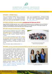 No.18; October[removed]EFICEEC - EFISEE News This is the EFICEEC-EFISEE News, an electronic newsletter devoted to the EFICEEC-EFISEE network. The intent is to provide update information
