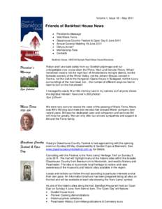 Volume 1, Issue 18 – May[removed]Friends of Bankfoot House News   