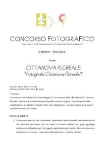 CONCORSO FOTOGRAFICO Organizzato	dall’Associazione	Pro-Fondazione	“Carlo	Ruggiero”