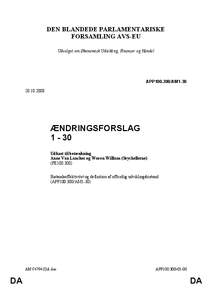 DEN BLANDEDE PARLAMENTARISKE FORSAMLING AVS-EU Udvalget om Økonomisk Udvikling, Finanser og Handel APP100.300/AM1[removed]