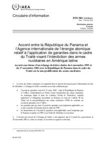 INFCIRC/316/Mod.1 - Agreement between Panama and the Agency for the Application of Safeguards in Connection with the Treaty for the Prohibition of Nuclear Weapons in Latin America - French