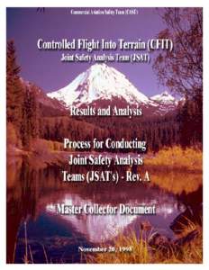 CONTROLLED FLIGHT INTO TERRAIN (CFIT) JOINT SAFETY ANALYSIS TEAM (JSAT) Results and Analysis  September 1, 1998