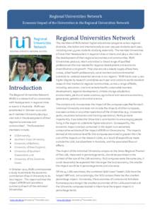 Regional Universities Network Economic Impact of the Universities in the Regional Universities Network Regional Universities Network  Introduction