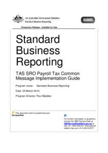 SBR TAS Payroll Tax Message Implementation Guide