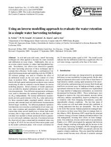 Land management / Water / Science / Hydraulic engineering / Soil mechanics / Hydrus / Infiltration / Infiltrometer / Water retention curve / Soil physics / Hydrology / Earth