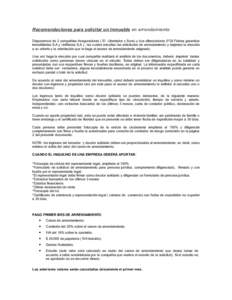 Recomendaciones para solicitar un Inmueble en arrendamiento Disponemos de 2 compañías Aseguradoras ( El Libertador y Sura) y dos afianzadoras (FGI Fidesa garantías inmobiliarias S.A y Unifianza S.A.) , las cuales estu