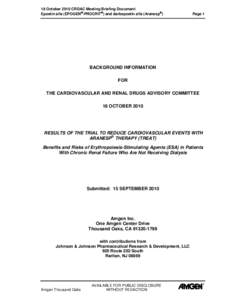 18 October 2010 CRDAC Meeting Briefing Document - Background Information
