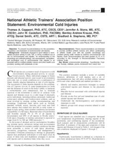 Journal of Athletic Training 2008;43(6):640–658 g by the National Athletic Trainers’ Association, Inc. www.nata.org/jat  position statement