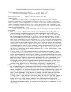 Southern Campaigns American Revolution Pension Statements and Rosters Pension Application of Daniel Merritt W6817 Mary Merritt NC Transcribed and annotated by C. Leon Harris. Revised 13 Nov[removed]State of North Carolina 