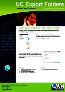 UC Export Folders For Filesite & Desksite Mass export folders and documents  Export workspace,