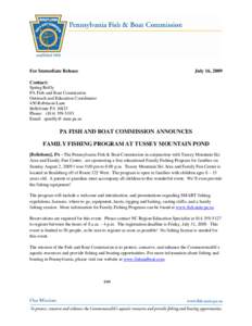 For Immediate Release  July 16, 2009 Contact: Spring Reilly