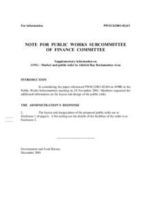 For information  PWSCI[removed]NOTE FOR PUBLIC WORKS SUBCOMMITTEE OF FINANCE COMMITTEE