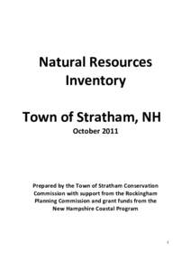 Natural Resources Inventory Town of Stratham, NH OctoberPrepared by the Town of Stratham Conservation