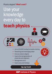 Physics degree? What’s next?  Use your knowledge every day to teach physics