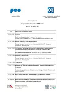 POLISH CHAMBER OF COMMERCE FOR HIGH TECHNOLOGY BUMAR PCO S.A.  Tentative Agenda