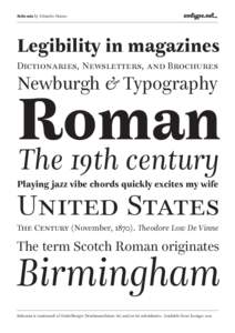 Bohemia by Eduardo Manso  Legibility in magazines Dictionaries, Newsletters, and Brochures  Newburgh & Typography