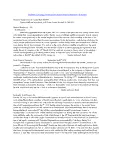 Southern Campaign American Revolution Pension Statements & Rosters Pension Application of Martin Burk S30298 Transcribed and annotated by C. Leon Harris. Revised 20 Oct[removed]State of Kentucky } SS Scott County }