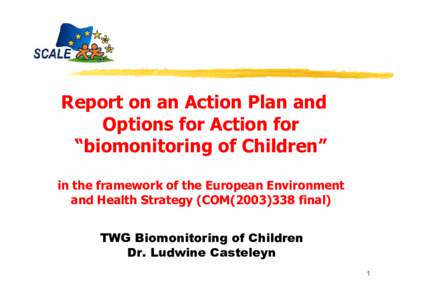 Report on an Action Plan and Options for Action for “biomonitoring of Children” in the framework of the European Environment and Health Strategy (COM[removed]final) TWG Biomonitoring of Children